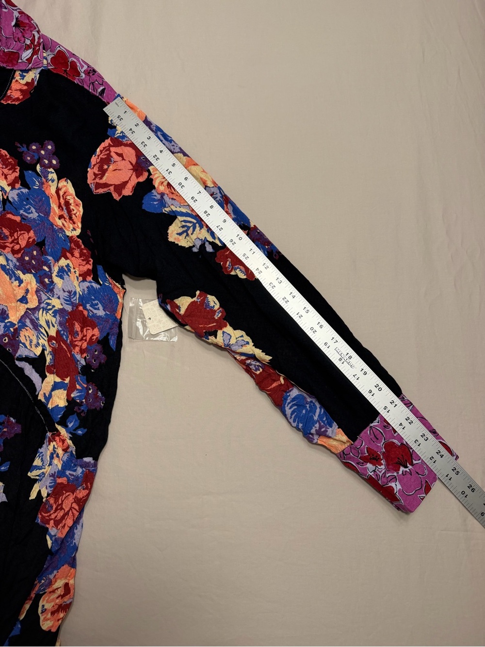 NWT Free People Floral Brunch a Bunch Button Front Tunic Dress XL Black Multi - Picture 12 of 12